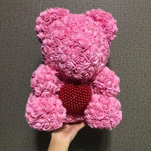 Pearl Heart Enchanted Forever Rose Teddy Bear (20 Colors) 40cm
