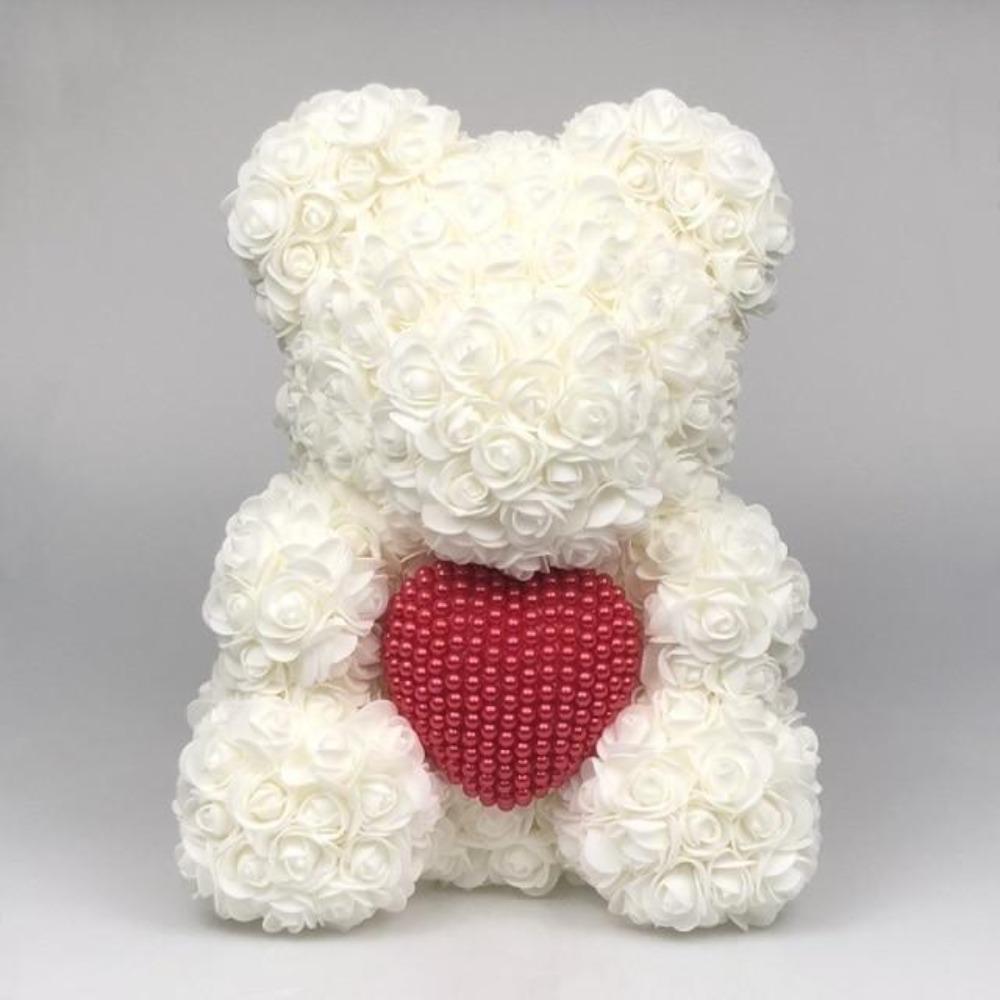 Pearl Heart Enchanted Forever Rose Teddy Bear (20 Colors) 40cm