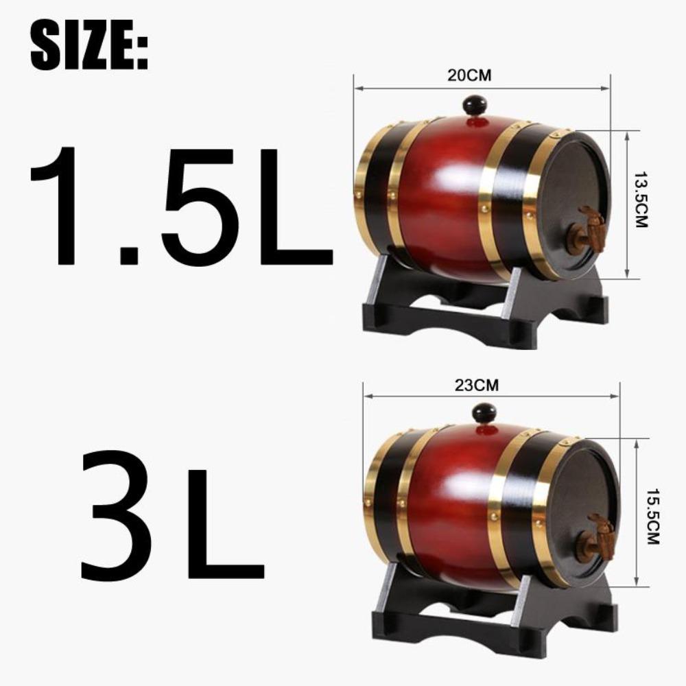 Wood Wine Barrel Keg Dispenser (8 Colors) 2 Sizes Oak