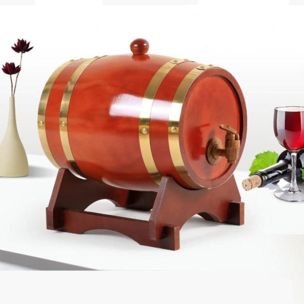 Wood Wine Barrel Keg Dispenser (8 Colors) 2 Sizes Oak