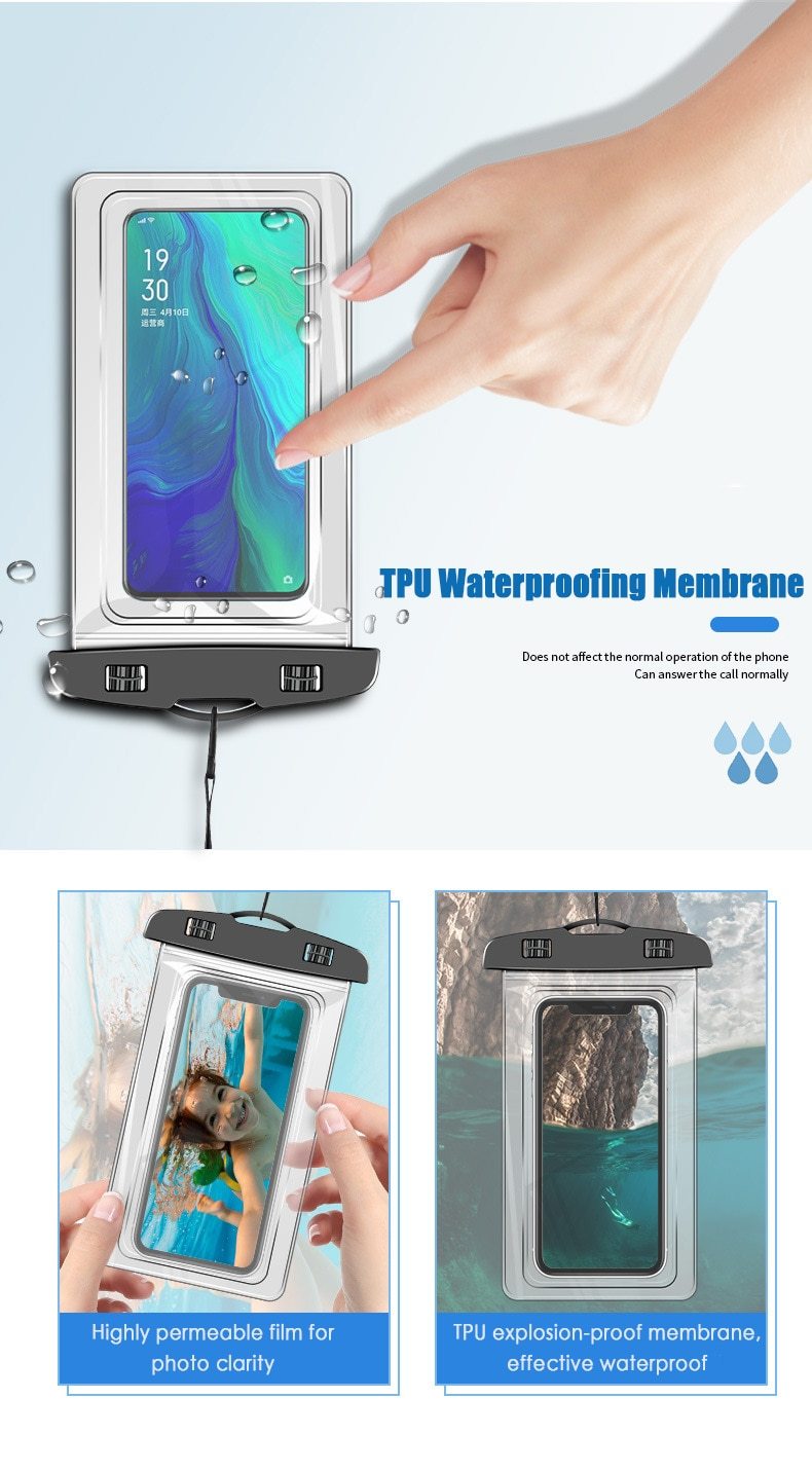 XL Universal Waterproof Phone Case Pouch (4 Colors) HD Crystal Clear