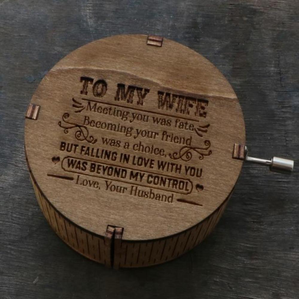 2022 Round Husband to Wife - I Love You Happily Ever After - Engraved Music Box (8 Designs)