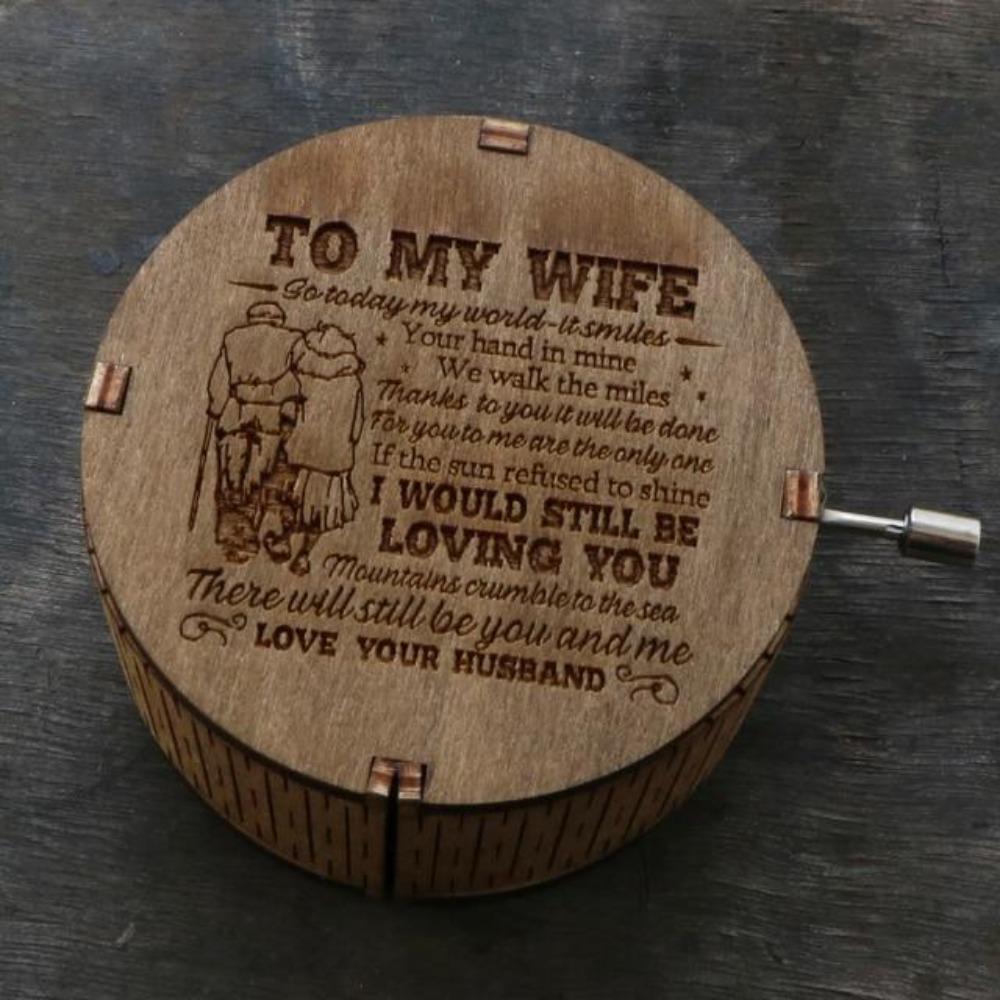 2022 Round Husband to Wife - I Love You Happily Ever After - Engraved Music Box (8 Designs)