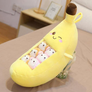 Avocado Strawberry Banana Carrot Corgi Penguin Pillow Plush Bag Stuffed Toys (14 Designs) Fruits & Cute Pets Smiles