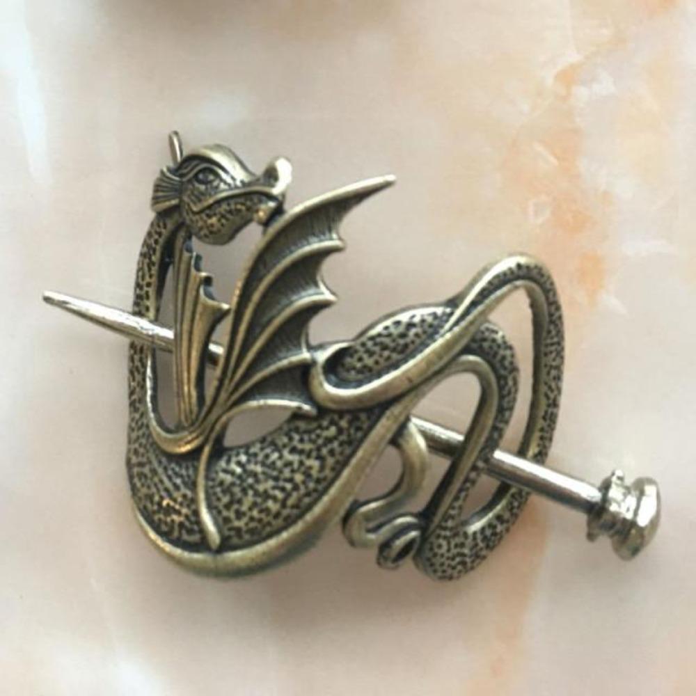 Viking Barrette Wyvern Dragon Hairpin Clip (2 Colors)