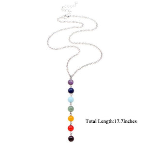 7 Chakra Gemstone Beads Pendant Reiki Healing Energy Necklace