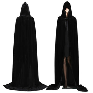 Renaissance Velvet Vampire Cloak (5 Colors) One Size Fits Most black Best Gift Shoppers 21st Century Purple Red Blue Green Black Halloween Medieval Costume Dress Coat Cape