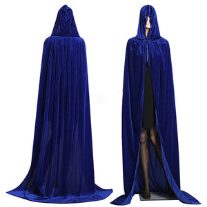 Renaissance Velvet Vampire Cloak (5 Colors) One Size Fits Most black Best Gift Shoppers 21st Century Purple Red Blue Green Black Halloween Medieval Costume Dress Coat Cape