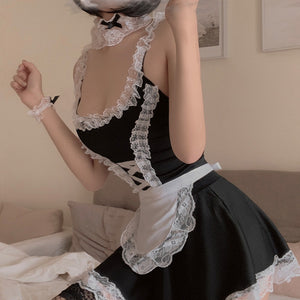 Sexy Maid Costume Lingerie Sleepwear Optional Bunny Ears (4 Styles) One Size Fits Most
