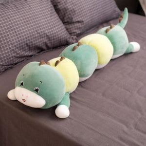 Long Tubular Caterpillar Pillow Plush 3D Stuffed Animal (3 Sizes) Unicorn Dinosaur Dog Pig