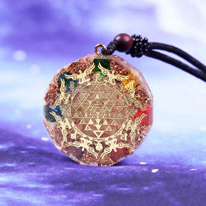Orgonite Pendant Chakra Healing Meditation Energy Necklace (Luminous Version)