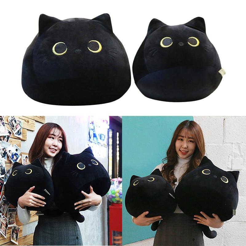 Black Cat Blob Pillow Plush 3D Stuffed Animal (2 Sizes)