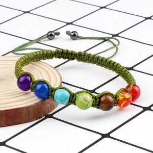 Natural Stone 7 Chakra Reiki Healing Balance Beaded Bracelet (8 Styles)