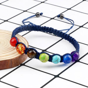 Natural Stone 7 Chakra Reiki Healing Balance Beaded Bracelet (8 Styles)
