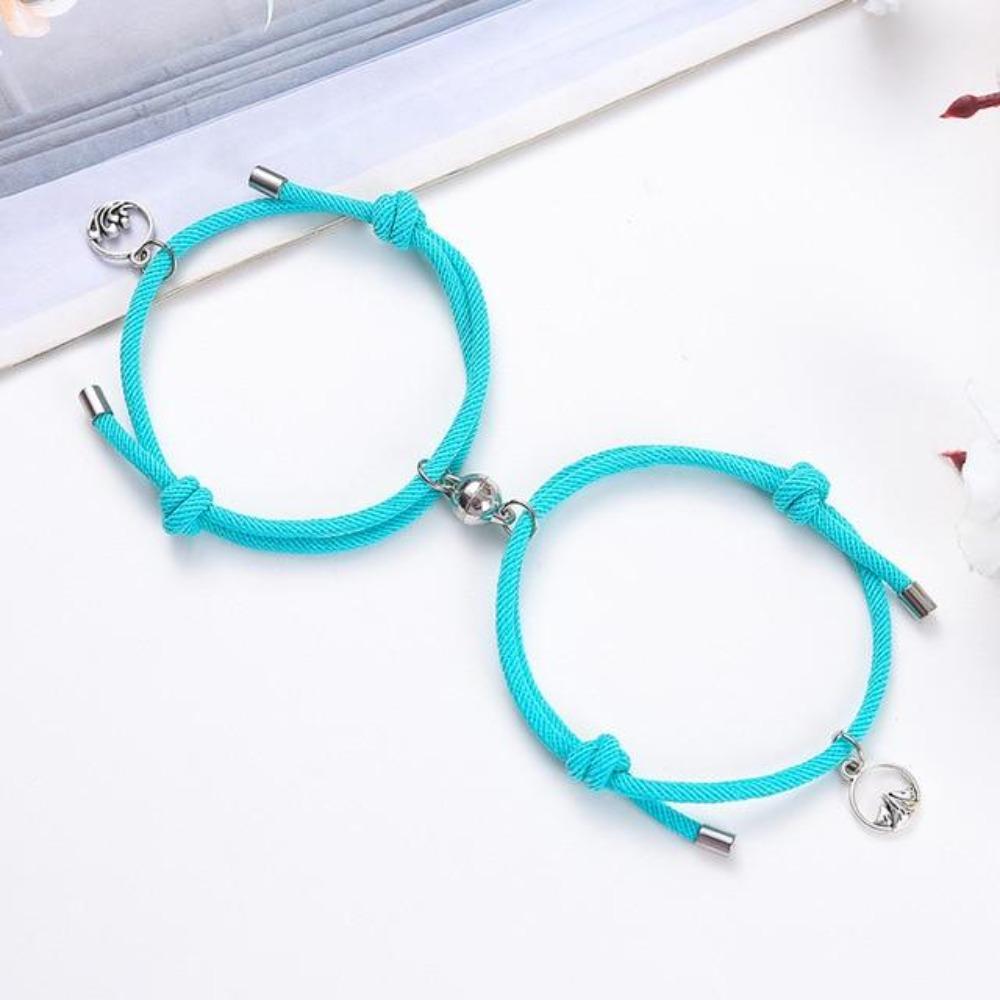 2 Pcs Attract Lover Magnets Couple Bracelets Charm Set (32 Designs)