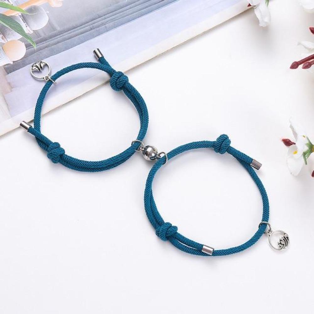 2 Pcs Attract Lover Magnets Couple Bracelets Charm Set (32 Designs)