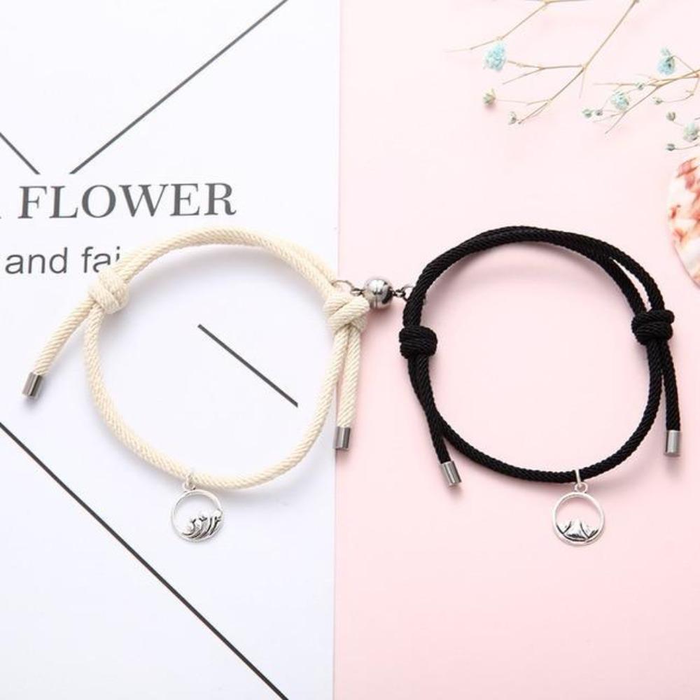2 Pcs Attract Lover Magnets Couple Bracelets Charm Set (32 Designs)