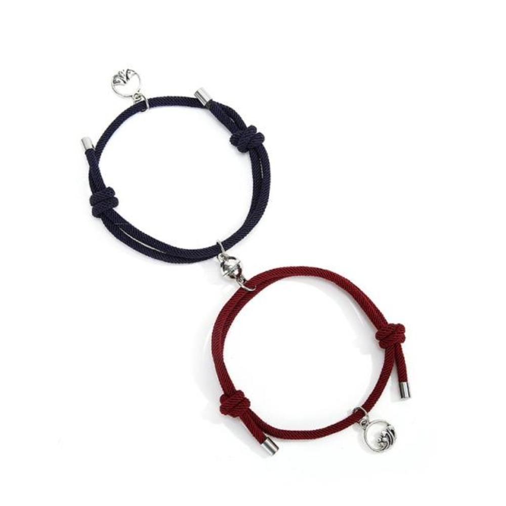 2 Pcs Attract Lover Magnets Couple Bracelets Charm Set (32 Designs)