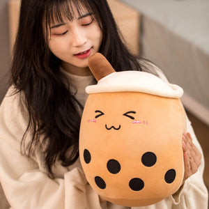 Kawaii Boba Bubble Tea Fruit Smoothie Pillow Plush 3D Stuffed Animal (4 Sizes 9 Colors)