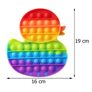 Push Bubble Pop Fidget Sensory Toy Stress Reliver (76 Designs) Large Size Rainbow Glow in the Dark+