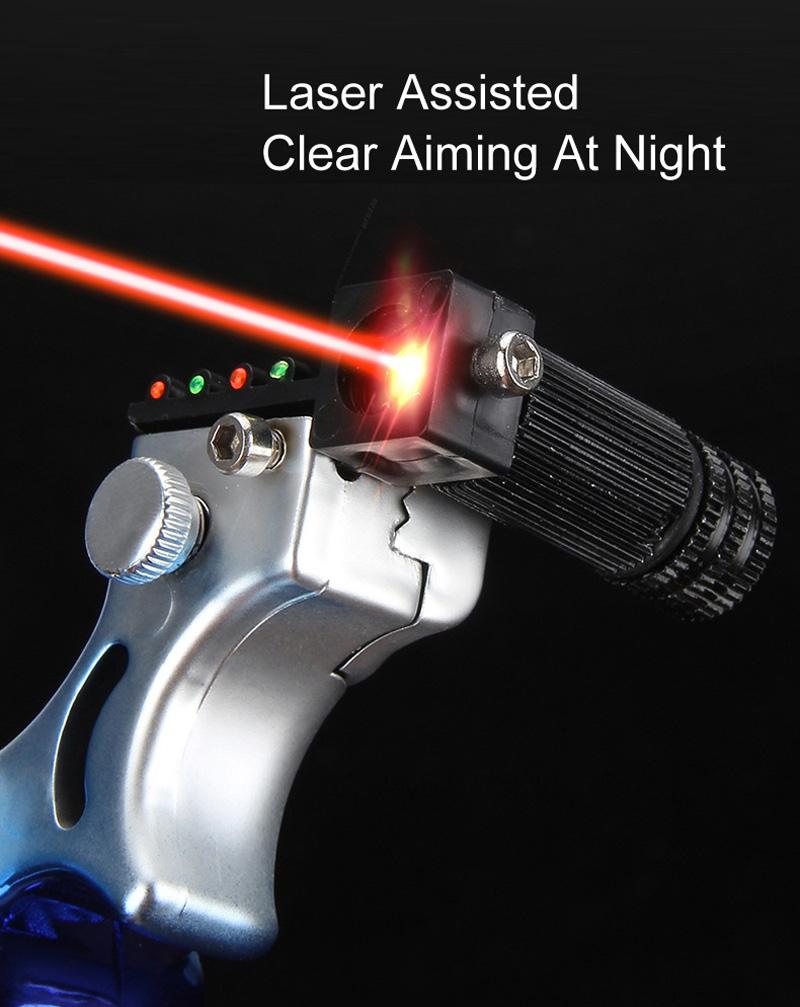 Laser Sight Slingshot (Includes Pellets, Target, Replacement Bands & More)