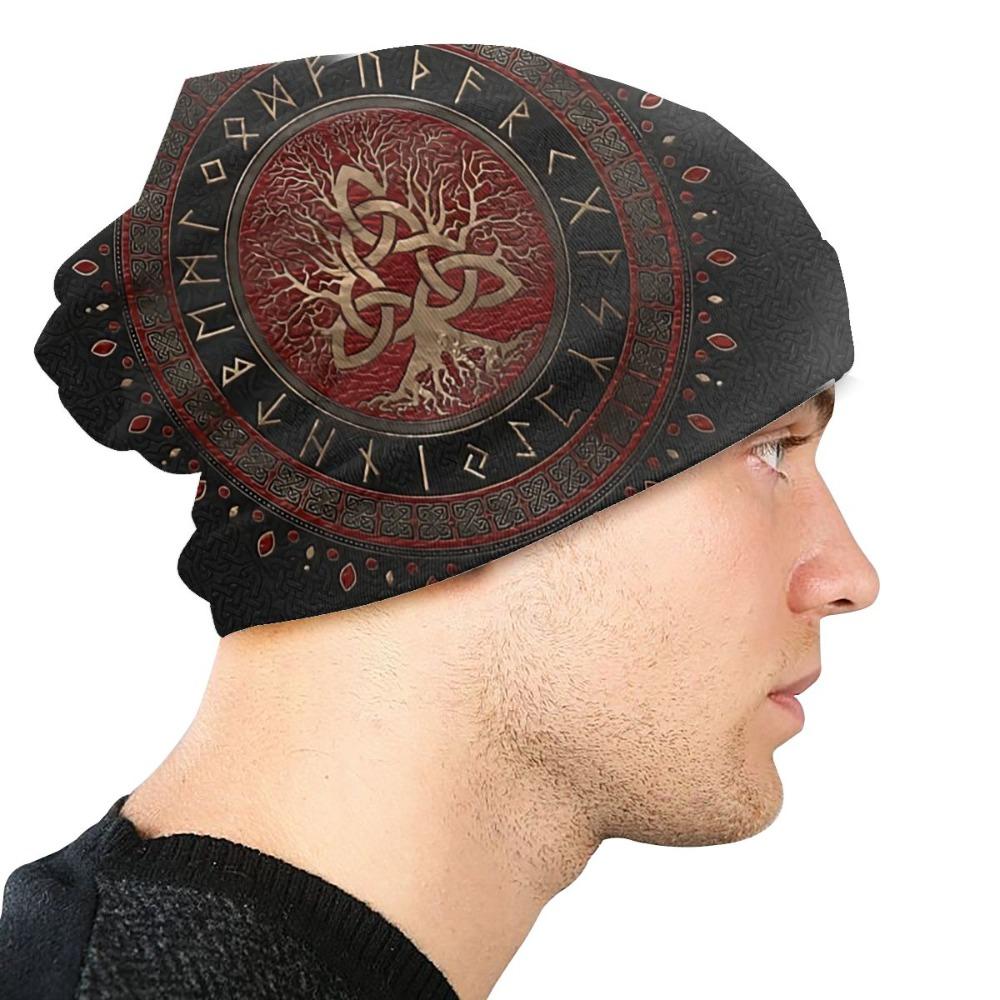 Viking Beanie Hat Tree Of Triquetra Skull Cap (6 Styles)
