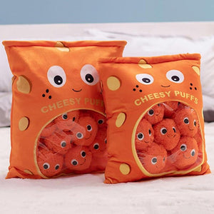 Kawaii Cheesy Puffs Smiley Pillow Plush Bag Stuffed Toys (2 Sizes)