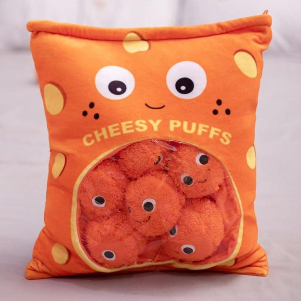 Kawaii Cheesy Puffs Smiley Pillow Plush Bag Stuffed Toys (2 Sizes)