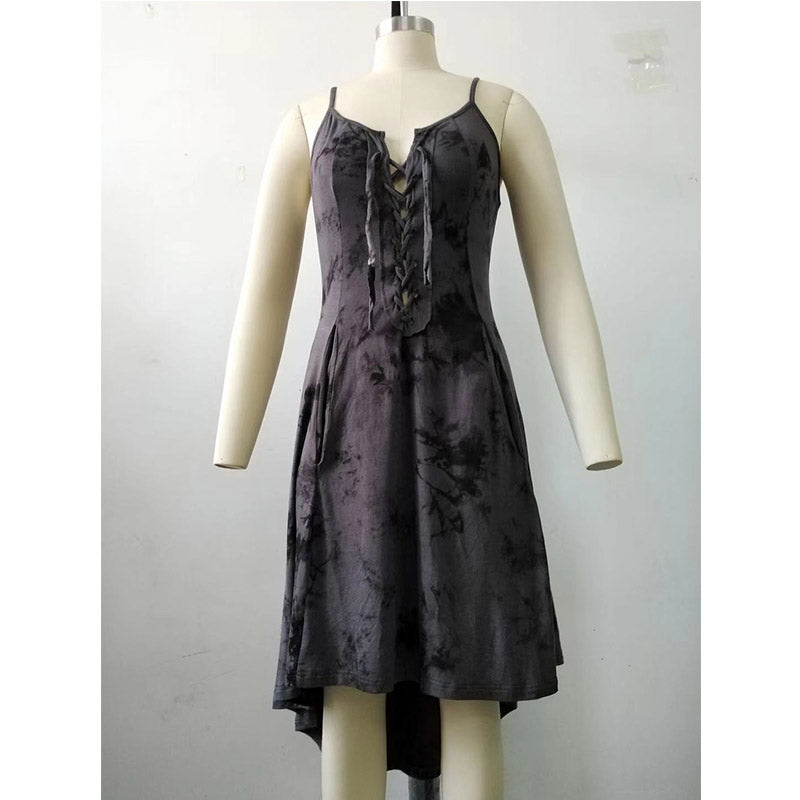 Renaissance Forest Witch Lace Up Sleeveless Dress (2 Styles) S - 5XL