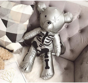 Skeleton Teddy Bear Goth Plush Backpack Purse 3D Stuffed Animal (3 Colors) 65cm