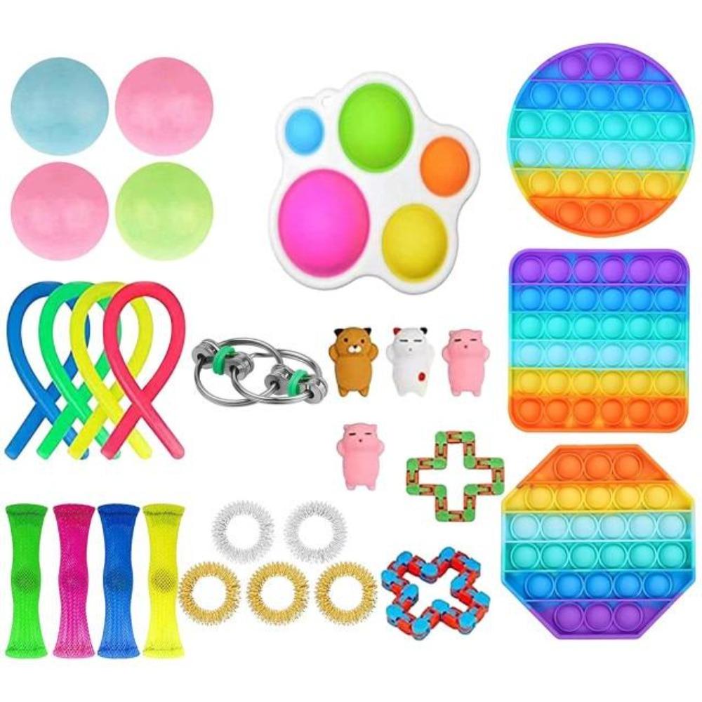 Best Fidget Toy Variety Mega Party Packs Push Bubble Pop Stress Reliver (80 Designs)