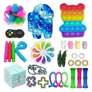 Best Fidget Toy Variety Mega Party Packs Push Bubble Pop Stress Reliver (80 Designs)