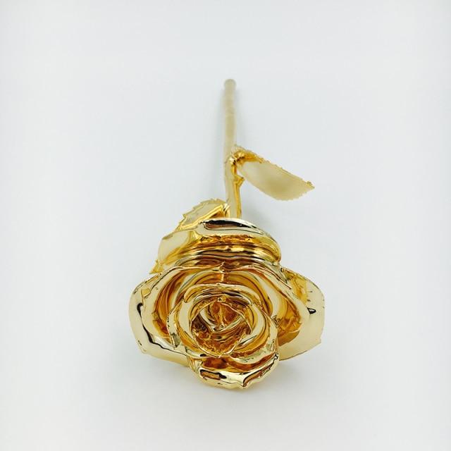 Preserved 24k Gold Long Stem Immortal Rose with Display Stand