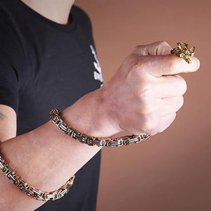 Hidden Dragon Titanium Chain Bracelet, Belt, Wallet Chain, Necklace (Silver or Gold)