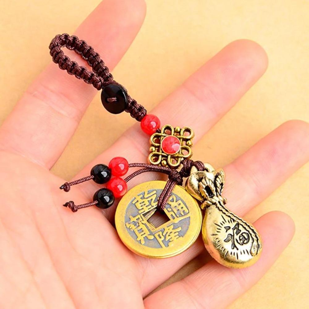 Feng Shui Good luck Coin Money Bag Elephant Pendant Keychain Charm (2 Styles)