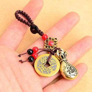 Feng Shui Good luck Coin Money Bag Elephant Pendant Keychain Charm (2 Styles)