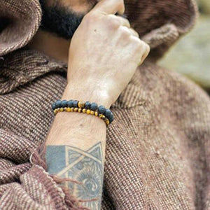 Tibetan Lava Stone Wooden Bead Wrist Chain Buddha Bracelet (13 Designs)