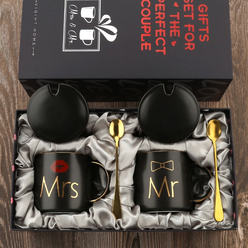 Mr. and Mrs. Coffee Mug Gift Set (4 Designs)