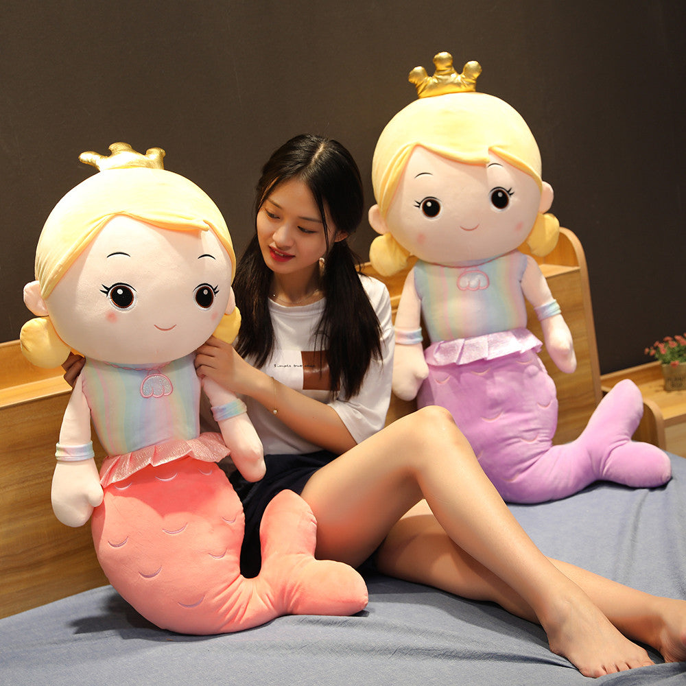 Mermaid Princess Pillow Plush Stuffed Animal (3 Colors) 4 Sizes