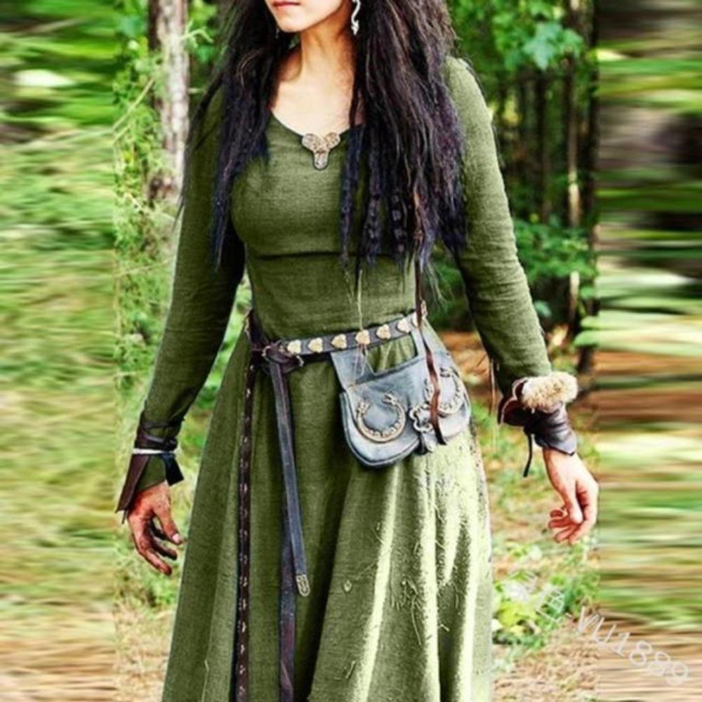 Renaissance Viking Long Sleeve Dress (3 Colors) S - 5XL