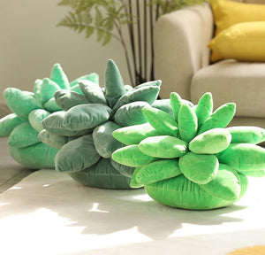 Succulent Cactus Plant Pillow Plush 3D Stuffed Animal (4 Colors) 25 or 45cm