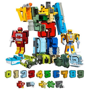 Fun With Numbers Transforming Robots (Combine Together) 15 Piece Set Children 6+