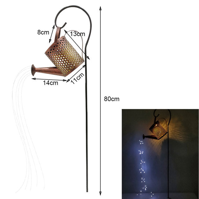 Solar Shower Watering Can Outdoor Fairy Light With Post