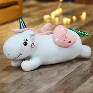 Light Up Unicorn Heart Pillow Plush 3D Stuffed Animal (3 Colors) 50cm