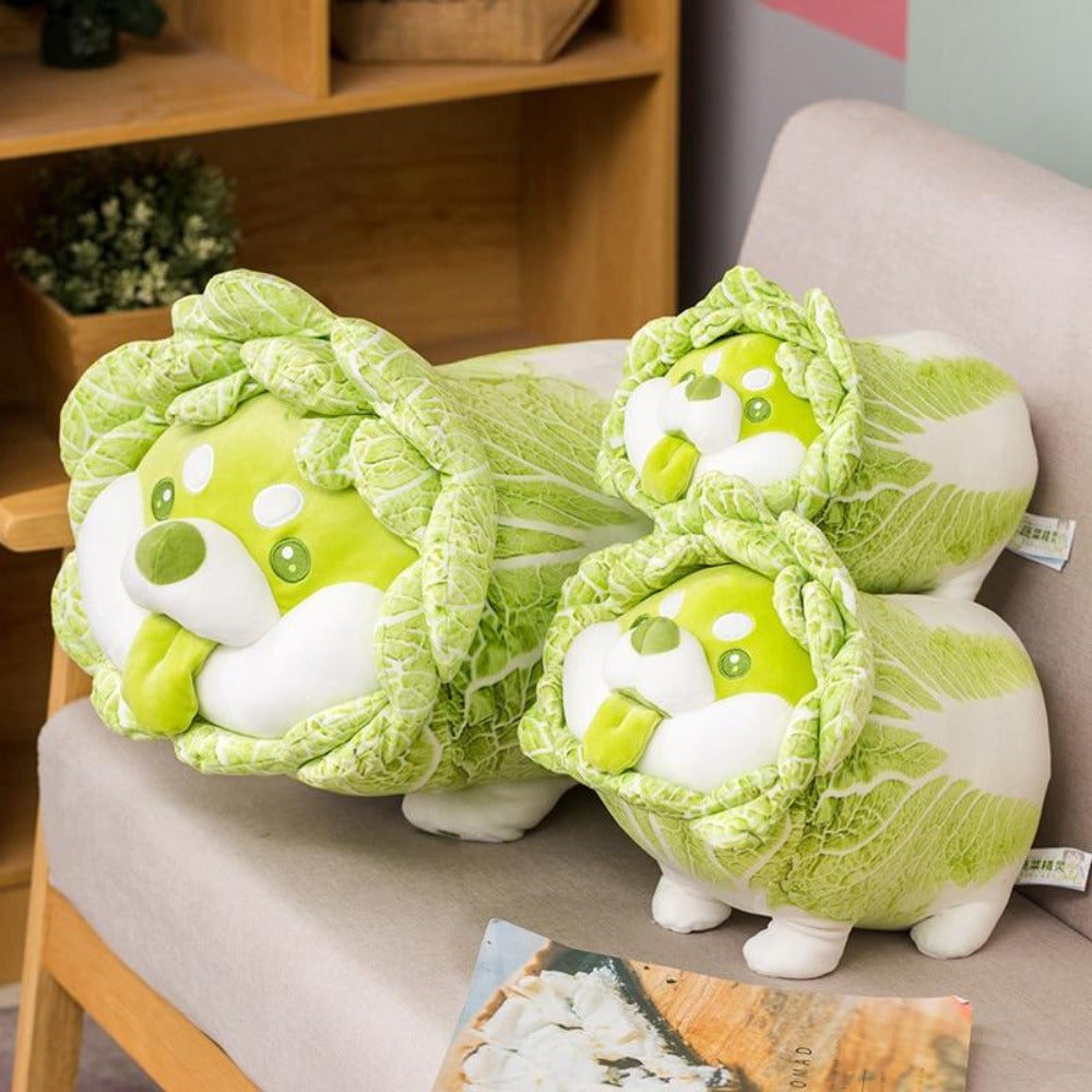 Cabbage Shiba Dog Pillow Plush Stuffed Animal (5 Sizes)