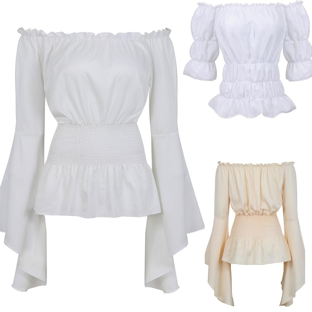 Renaissance Victorian Shirt Off Shoulder Blouse Top (4 Colors) S-6XL