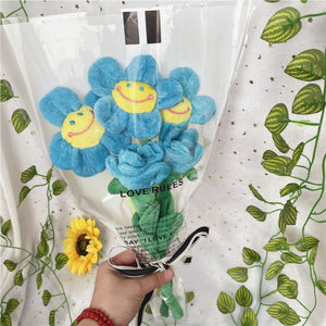 Kawaii Smiley Sunflower Plush Bouquet (10 Styles) Optional LED Lights