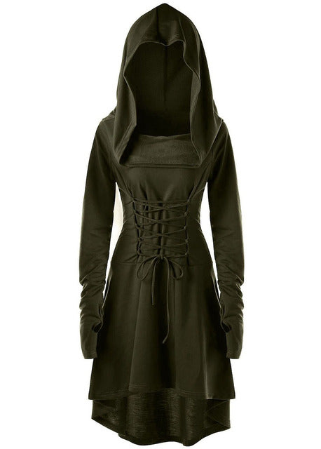 Archer Renaissance Pullover Long Hooded Dress (5 Colors) S-5XL