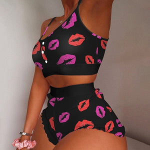 Strawberry Cami Pajama Shorts Set Lingerie (11 Designs) S-2XL