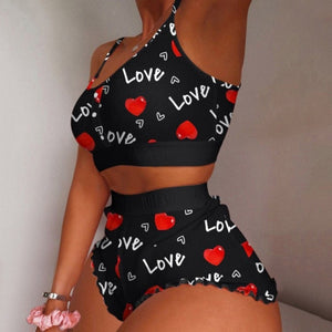 Strawberry Cami Pajama Shorts Set Lingerie (11 Designs) S-2XL
